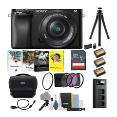 Sony Alpha a6100 APS-C Mirrorless Interchangeable-Lens Camera with 16-50mm Lens and Accessory Bundle