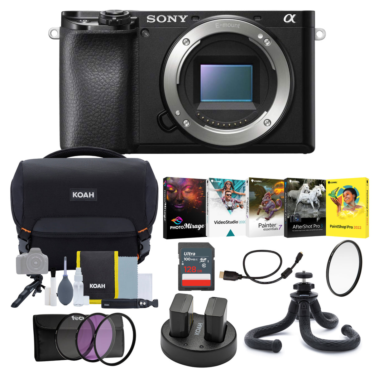 Sony Alpha a6100 APS-C Mirrorless Interchangeable-Lens Camera (Body Only) Bundle