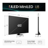 Hisense 65U8QG 65-Inch U8 Series ULED Mini-LED 4K UHD 165Hz Smart Google TV