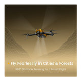 SKYROVER X1 Drone Fly More Combo - 4K/60fps HDR Camera, 48MP 3-Axis with Screen Controller (Yellow)