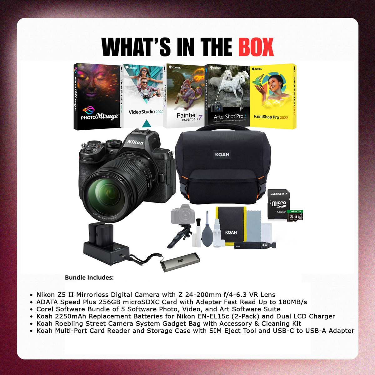 Nikon Z5 II Mirrorless Digital Camera with 24-200mm f/4-6.3 Lens and Accessories Bundle