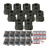 Browning Strike Force FHDR 40MP Trail Camera (10 Pack) Bundle with Solar Power Pack and Accessories