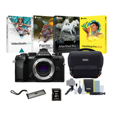 OM SYSTEM OM-5 Mark II Mirrorless Camera (Black) with Accessories Bundle