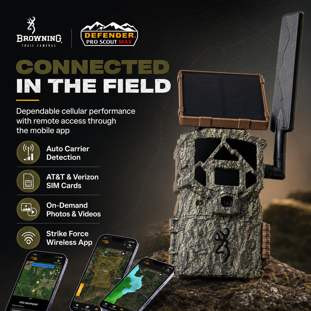 Browning Trail Camera Defender Wireless Pro Scout Max HD Solar (Camouflage)