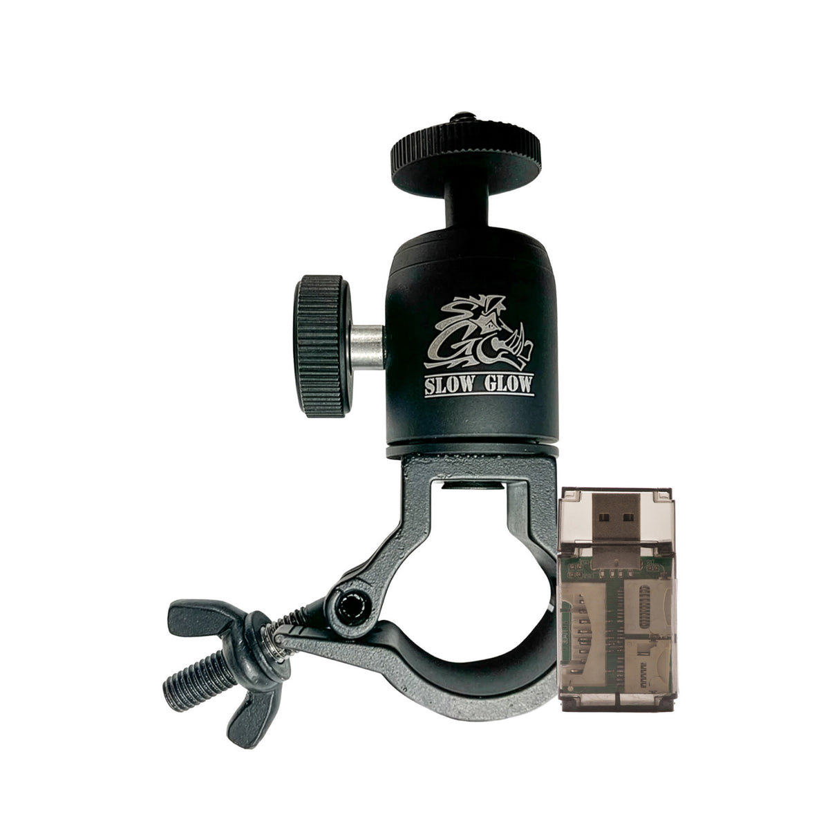 Slow Glow Maverick T-Post Trail Camera Mount Bundle with High-speed Card Reader