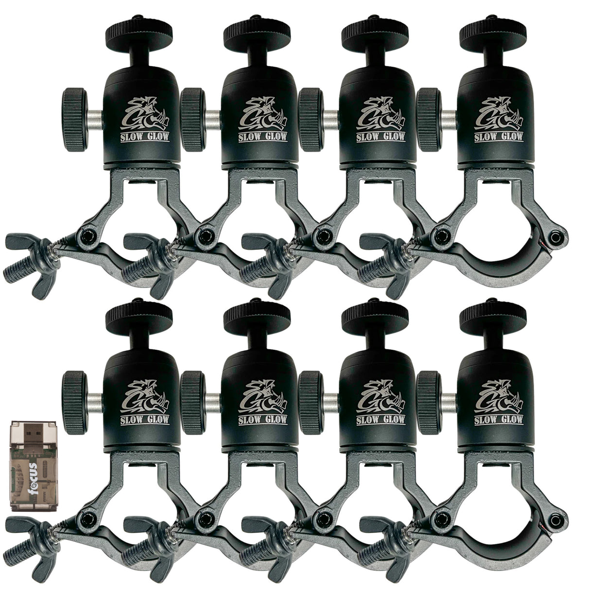 Slow Glow Maverick T-Post Trail Camera Mount with Adjustable Ball Head & Card Reader Bundle
