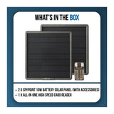 Spypoint SPLB-22 10-Watts Lithium Battery Solar Panel Bundle with High-Speed Card Reader (2-Pack)