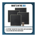 Spypoint SPLB-22 10-Watts Lithium Battery Solar Panel Bundle with High-Speed Card Reader (4-Pack)