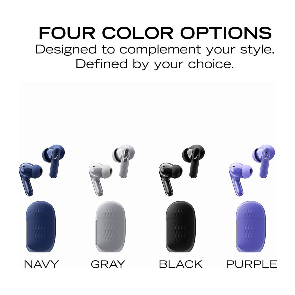 Nautica T710 True Wireless Stereo Earbuds with ANC ENC and 40H Playtime (Black)