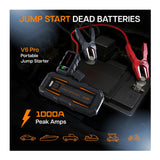 Veratek V6 Pro Portable Vehicle Jump Starter - 1000A Peak 12V Car Battery Booster
