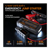 Veratek V6 Pro Portable Vehicle Jump Starter - 1000A Peak 12V Car Battery Booster