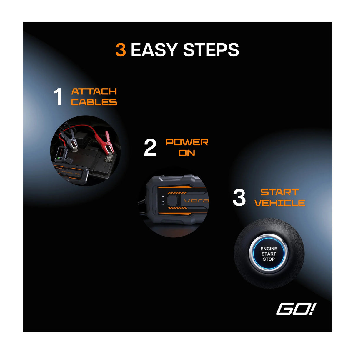 Veratek V6 Pro Portable Vehicle Jump Starter - 1000A Peak 12V Car Battery Booster