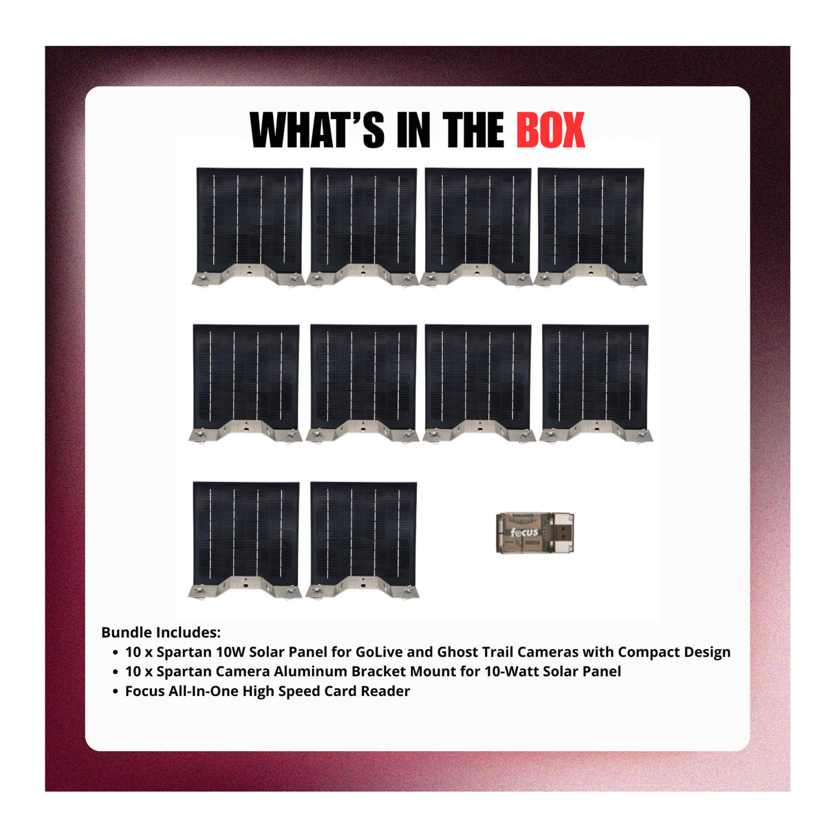 Spartan Solar Panel 10W  for GoLive and Ghost Trail Cameras with Bracket Mount Bundle