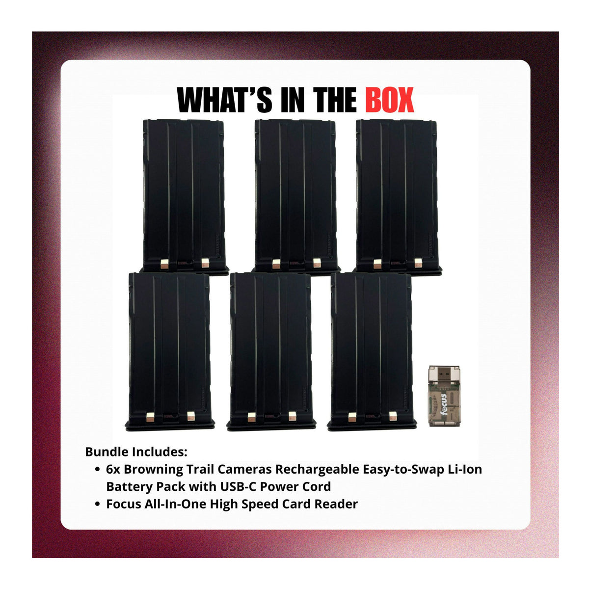 Browning Trail Cameras BTC-LPC2 Rechargeable Li-Ion Easy-to-Swap Battery Bundle (6-Pack)