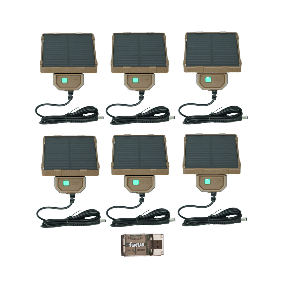 Browning Trail Cameras Universal Solar Camera Power Pack (6-Pack) with Card Reader Bundle