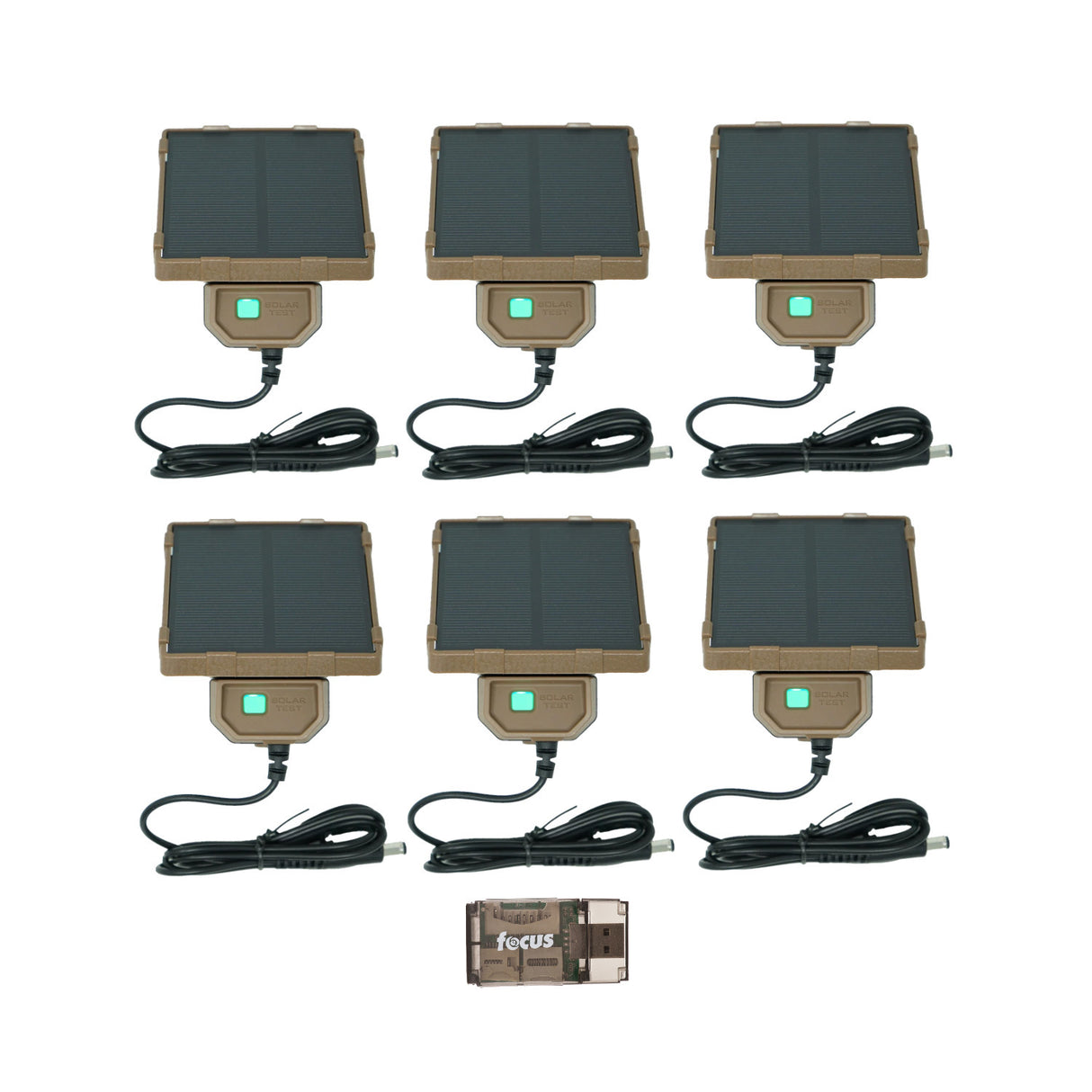 Browning Trail Cameras Universal Solar Camera Power Pack (6-Pack) with Card Reader Bundle