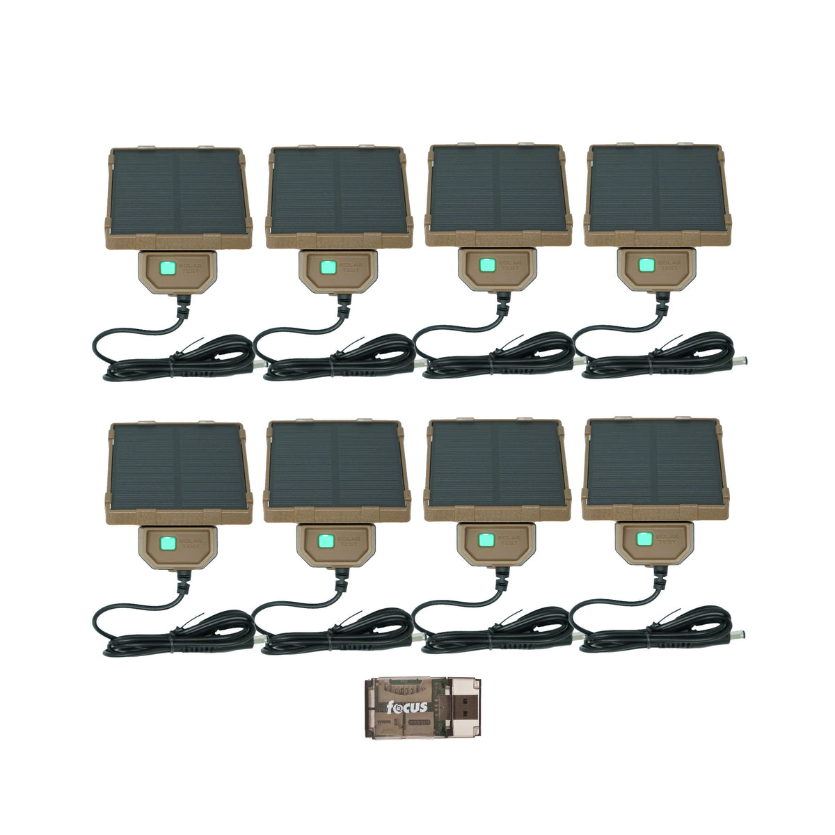 Browning Trail Cameras Universal Solar Camera Power Pack (8-Pack) with Card Reader Bundle