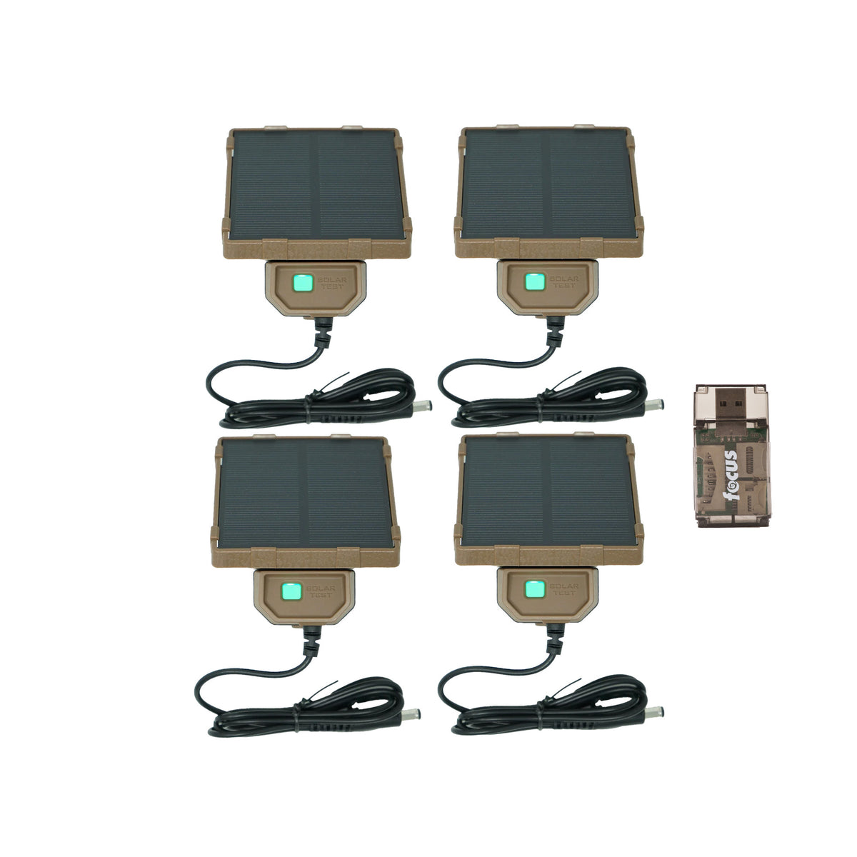 Browning Trail Cameras Universal Solar Camera Power Pack (4-Pack) with Card Reader Bundle
