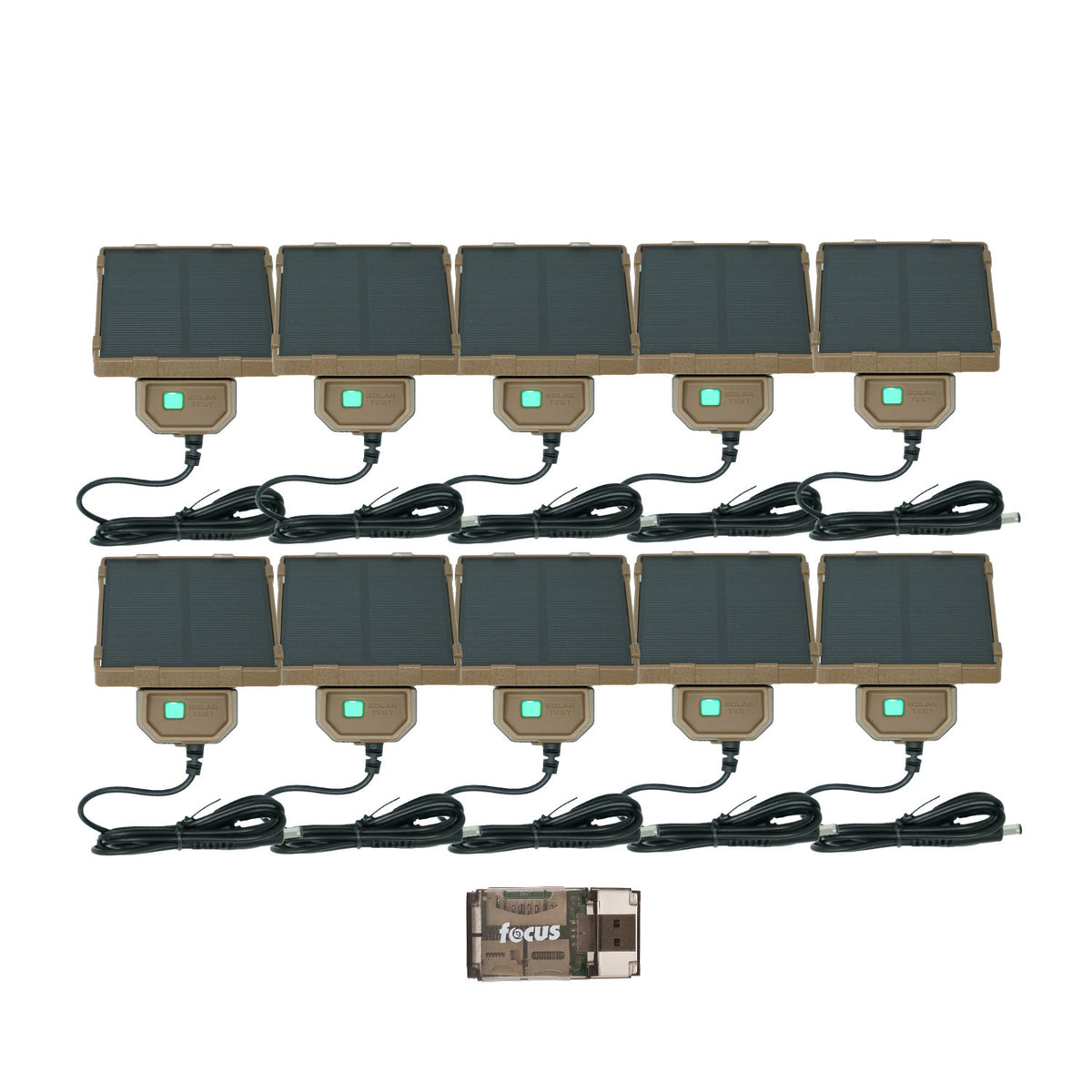 Browning Trail Cameras Universal Solar Camera Power Pack (10-Pack) with Card Reader Bundle