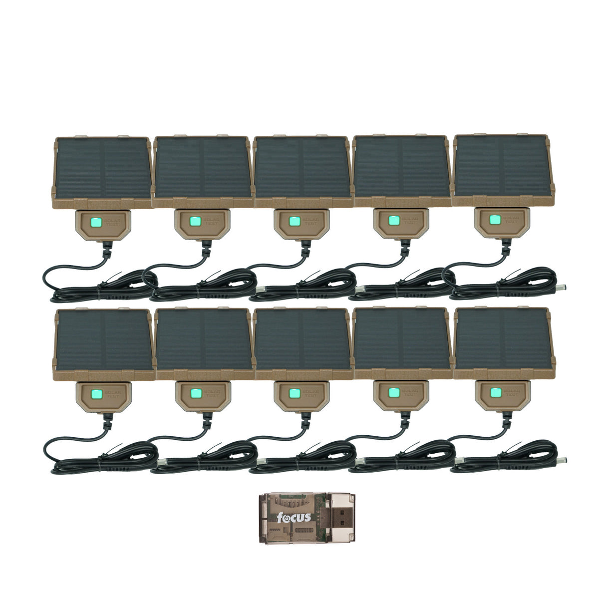 Browning Trail Cameras Universal Solar Camera Power Pack (10-Pack) with Card Reader Bundle