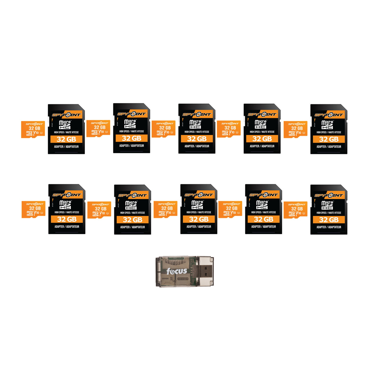 Spypoint MicroSD-32GB Memory Card (10-Pack) with Reader Bundle
