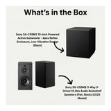 Sony SA-CS9M2 10-Inch Powered Active Subwoofer with Bookshelf Speakers Bundle