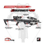 Killer Instinct Burner 415 Crossbow (Gray Camo) with Crank & Broadheads Bundle