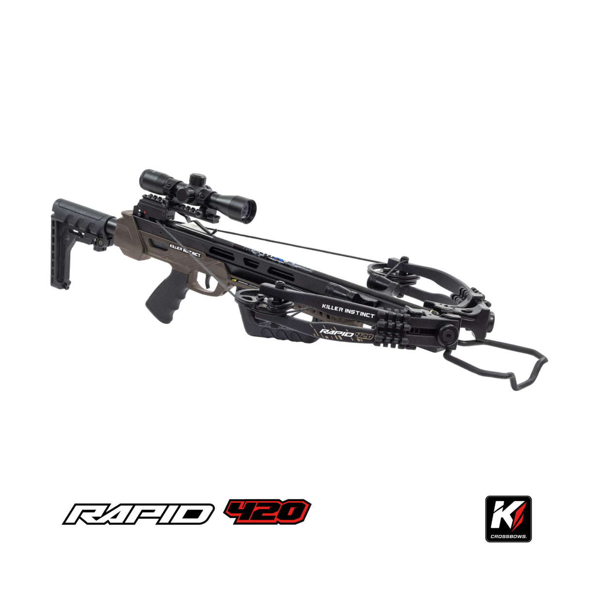 Killer Instinct Rapid 420 Crossbow Kit with Case, Bolts and Broadheads Bundle