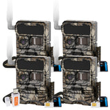 Yellowstone Y2 4G-LTE Wide Lens Cellular Trail Camera (4-Pack) Bundle with Card Reader