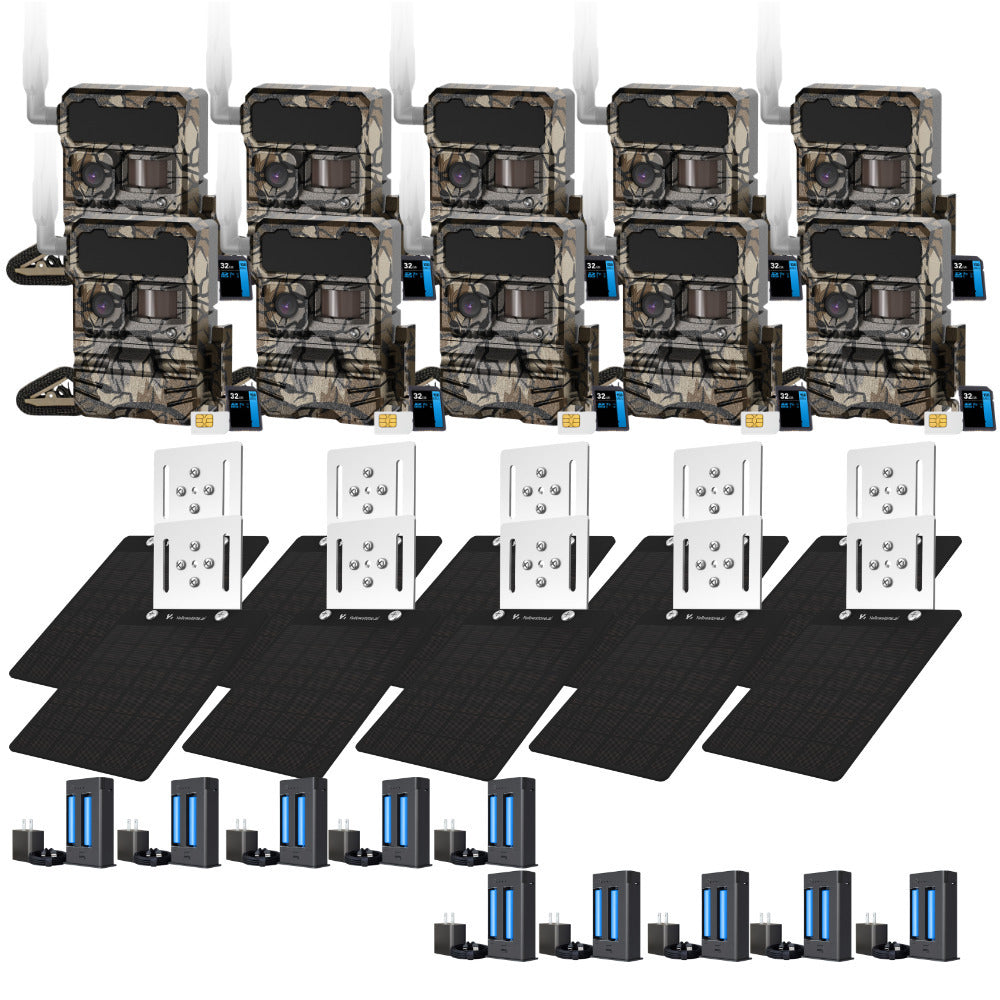 Yellowstone Y2 4G-LTE Cellular Trail Camera (10-Pack) Bundle with Accessories