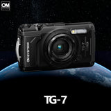 OM SYSTEM Tough TG-7 Digital Camera (Black) Bundle with 128GB Memory Card, Battery and Accessories