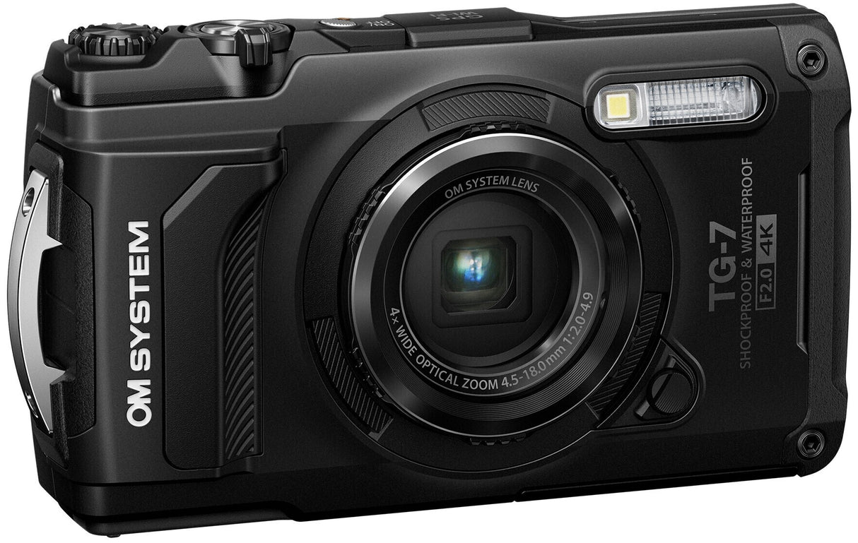 OM SYSTEM Tough TG-7 Digital Camera (Black) Bundle with Waterproof Hard Case