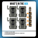 Spypoint FLEX-M2 Trail Camera (4-Pack) with Memory Card and Card Reader Bundle