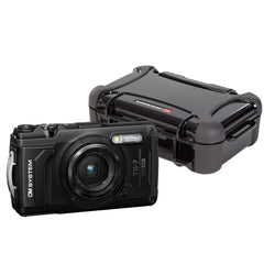 OM SYSTEM Tough TG-7 Digital Camera (Black) Bundle with Waterproof Hard Case