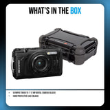 OM SYSTEM Tough TG-7 Digital Camera (Black) Bundle with Waterproof Hard Case