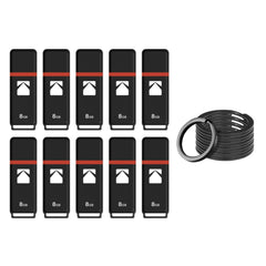 Kodak 8GB USB 2.0 Flash Drive Classic K102 (10-Pack) Bundle with Keyrings
