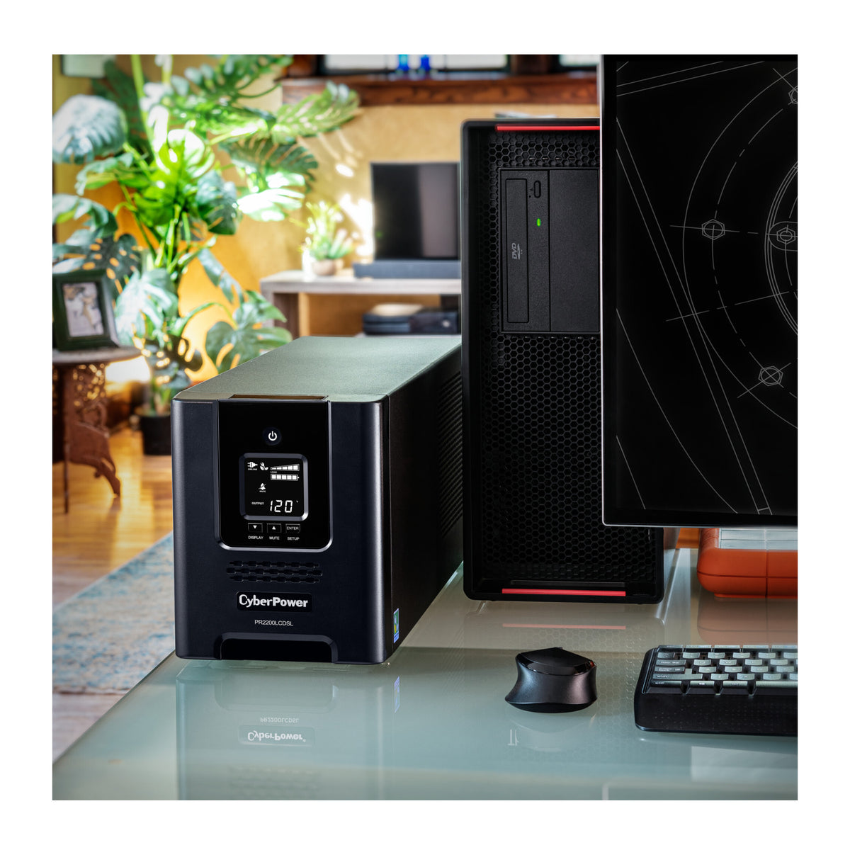 CyberPower PR2200LCDSL Smart App Sinewave Mini-Tower UPS System (2070VA/1980W)
