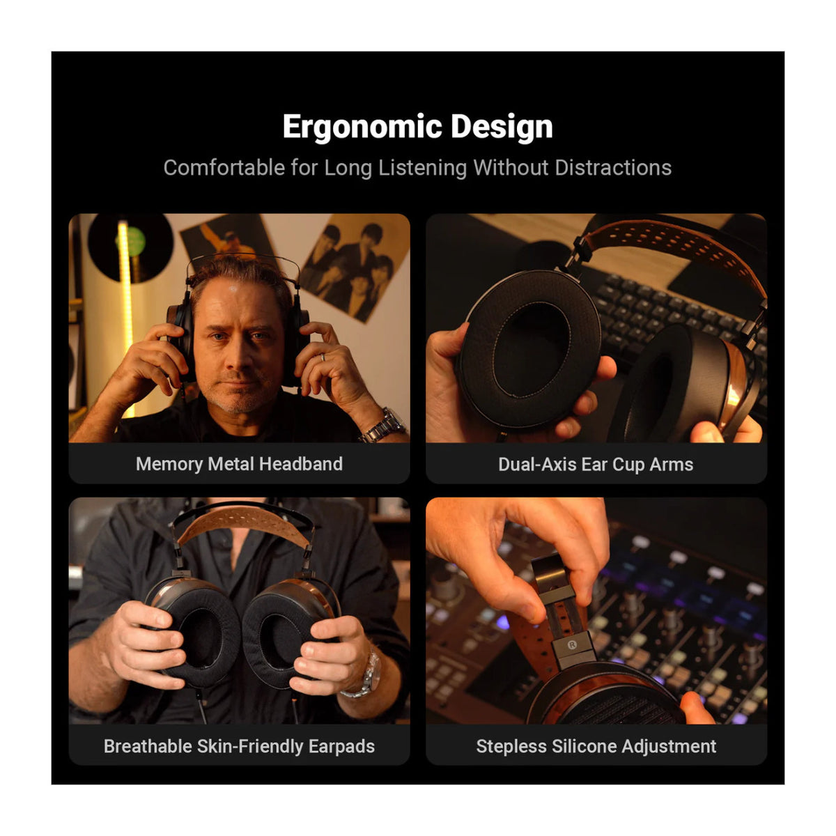 Fosi Audio i5 Open-Back Planar Magnetic Headphones with Suede Leather Headband (Open Box)