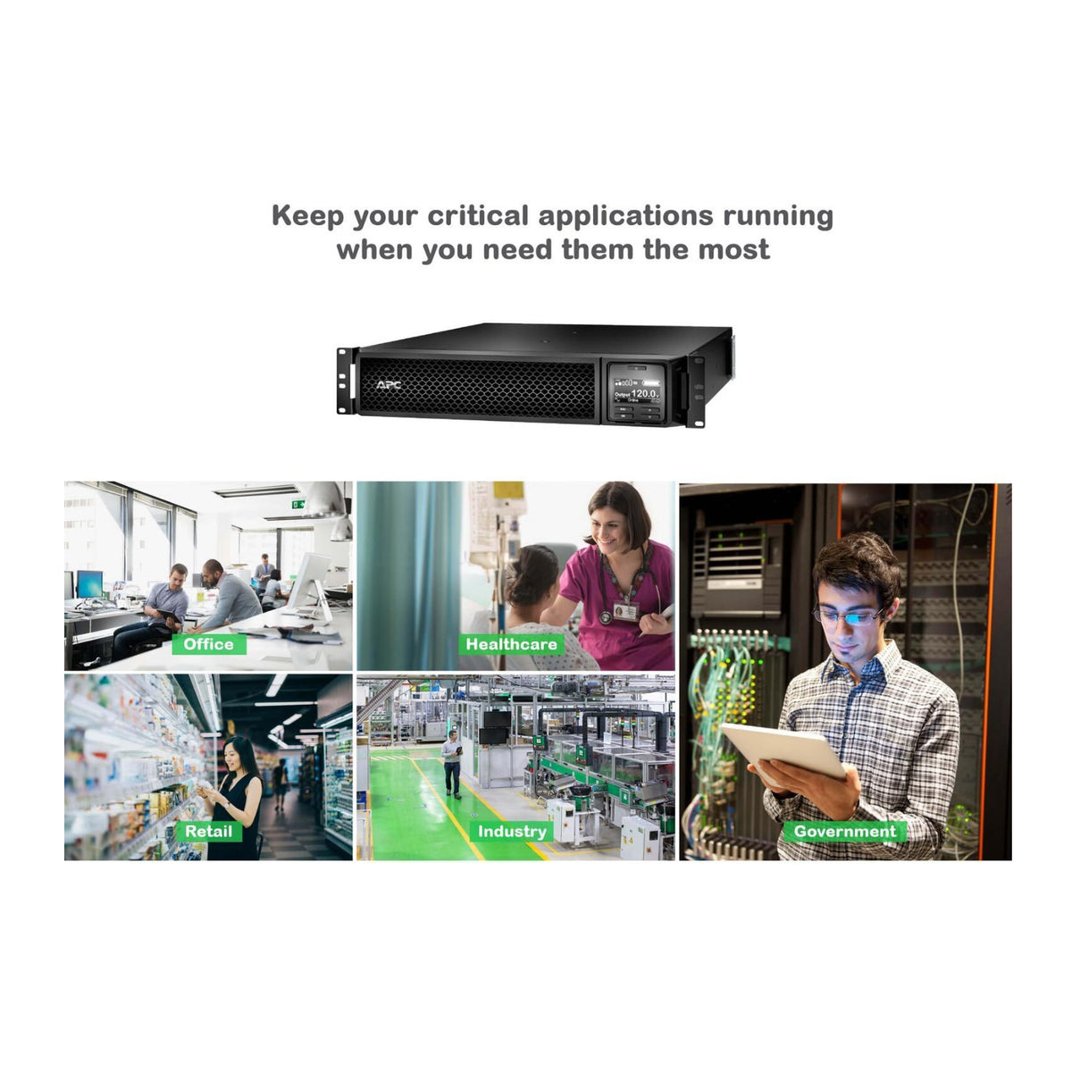 APC SRT3000RMXLA Smart-UPS SRT 3000VA 120V Rackmount (Black)