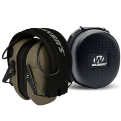 Walker's Razor Slim Molon Labe Electronic Earmuffs (FDE) with Case Bundle