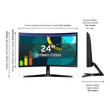 Samsung Essential S3 S36GD 24-Inch FHD 1800R Curved Monitor (Black)