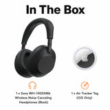 Sony WH-1000XM6 Wireless Noise-Canceling Headphones (Black) with Air Tracker Tag (iOS Only)