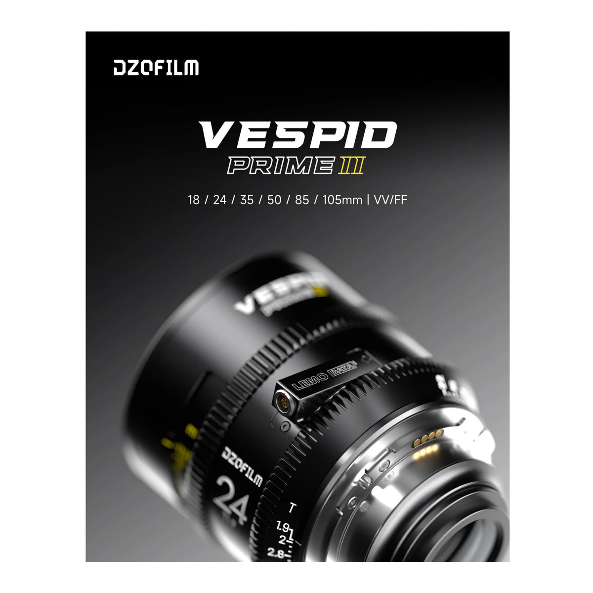 DZOFILM Vespid Prime2 T1.9 PL Cine Lens Set with Hard Case (6 Lenses, Black)