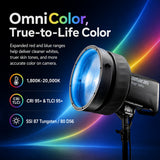 Amaran Ray 360c Full-Color COB Video Light (US) Bundle with 2' Octagonal Bowens Mount Softbox