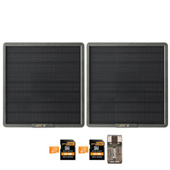 Spypoint 10-Watt Solar Panel for Trail Camera (2-Pack) Bundle with 32GB Memory Card and Reader