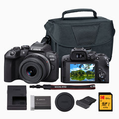 Canon EOS R10 Mirrorless Camera with RF-S 18-45mm Lens and Accessories Bundle