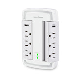 CyberPower CSP6WSUC 2400J Surge Protector with 6 Swivel Outlets & 2 USB Charging Ports