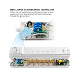 CyberPower CSP6WSUC 2400J Surge Protector with 6 Swivel Outlets & 2 USB Charging Ports