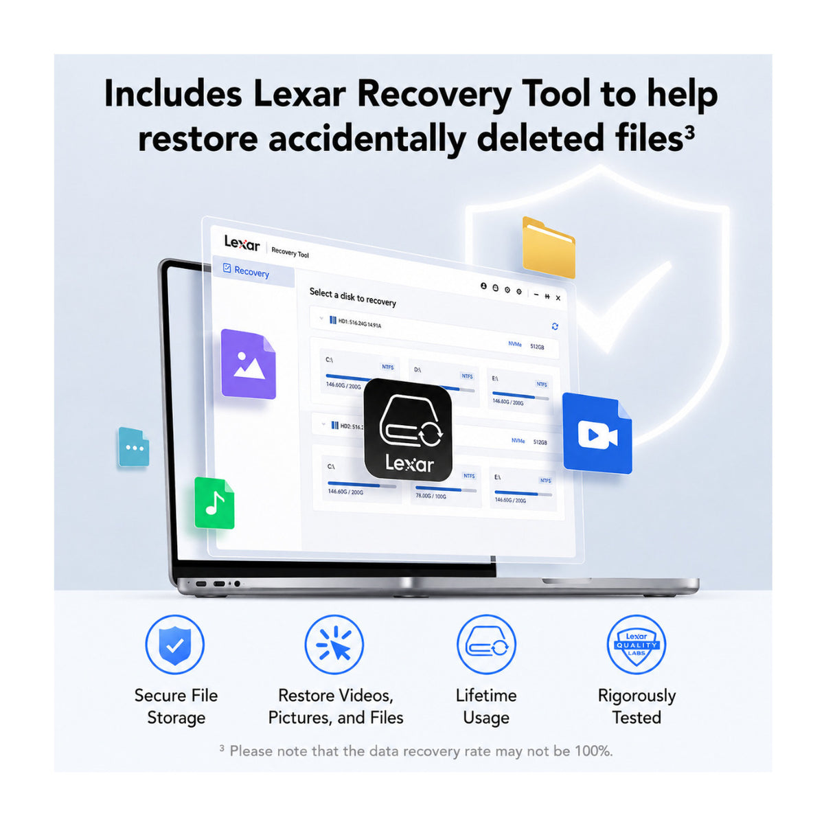 Lexar SL300 2TB USB 3.2 Gen 2 Portable SSD with Enhanced Heat Dissipation