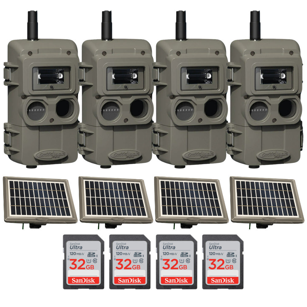 Cuddeback Cuddelink Zoom IR Camera (4-Pack) Bundle with Accessories
